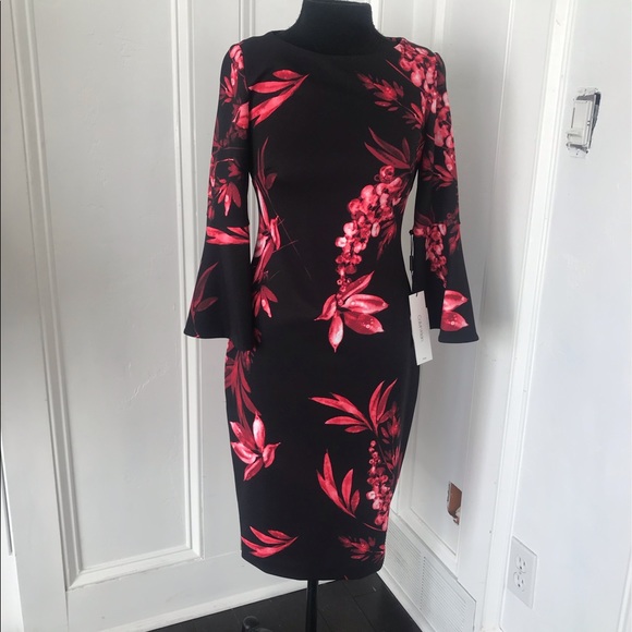 Calvin Klein Dresses & Skirts - Calvin Klein graphic black and pink dress size 2